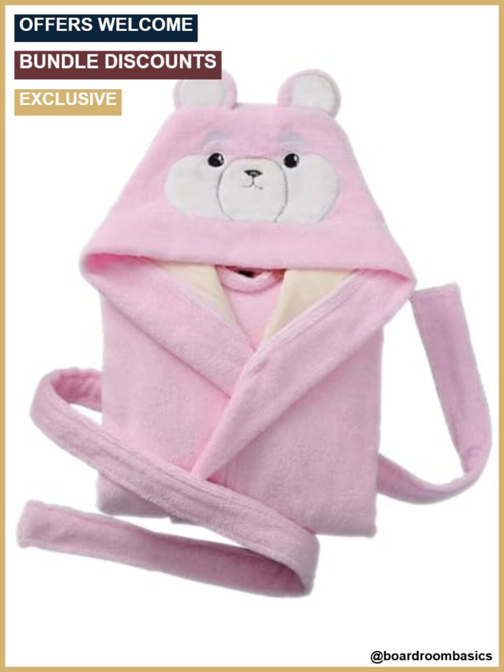 Girls Kids Hooded Cotton Bathrobe Soft Absorbent Robe
